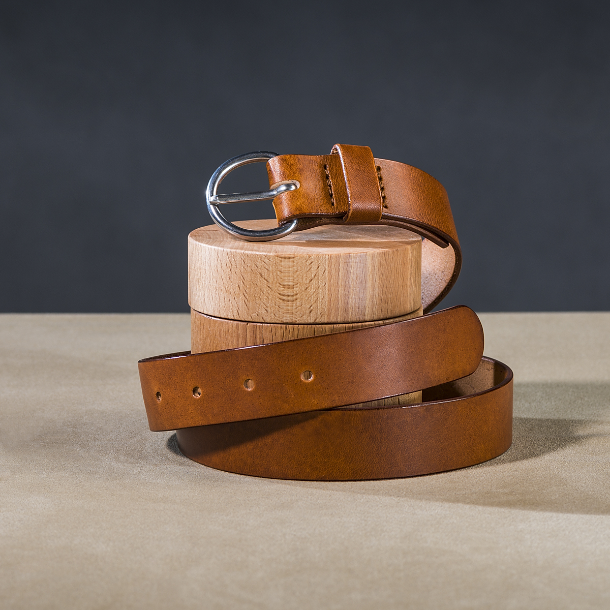 Leather belt for ladies Caramel 1.